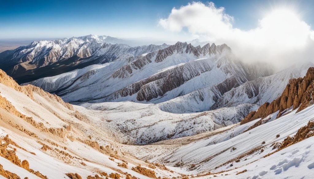 Tunisia's snow-covered mountain ranges