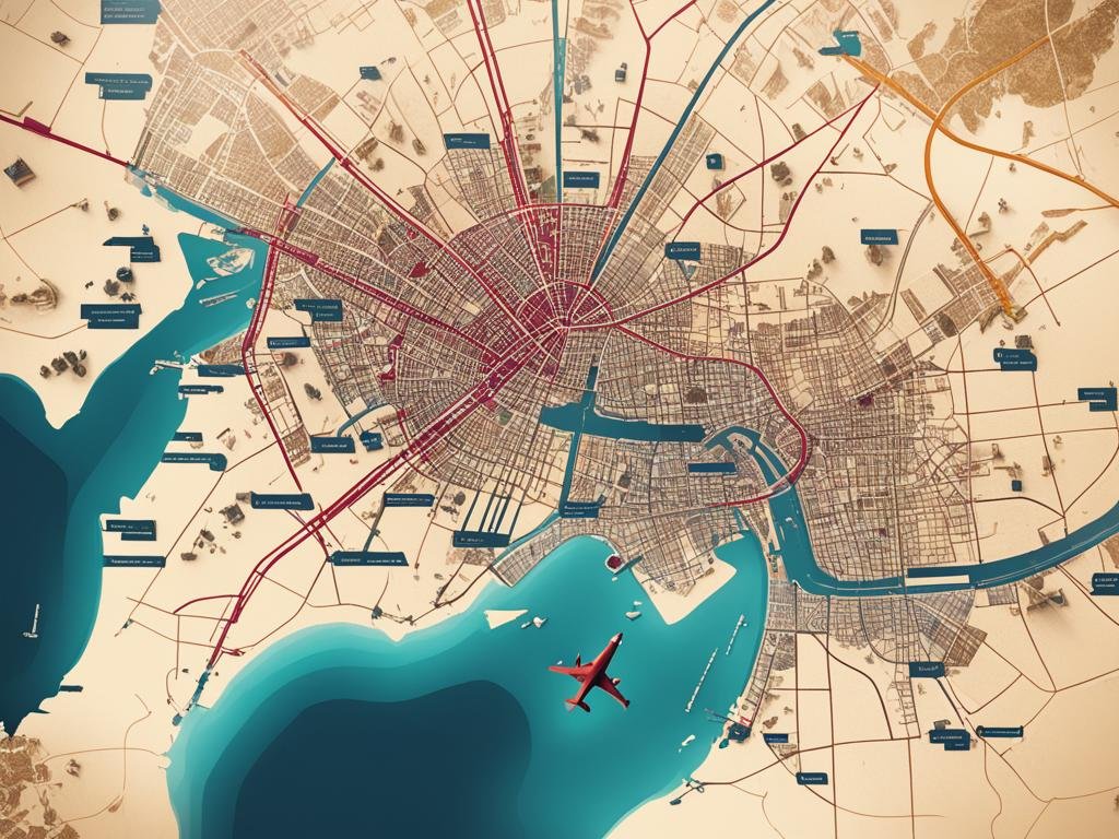 Tunis to Doha Distance Flight Map