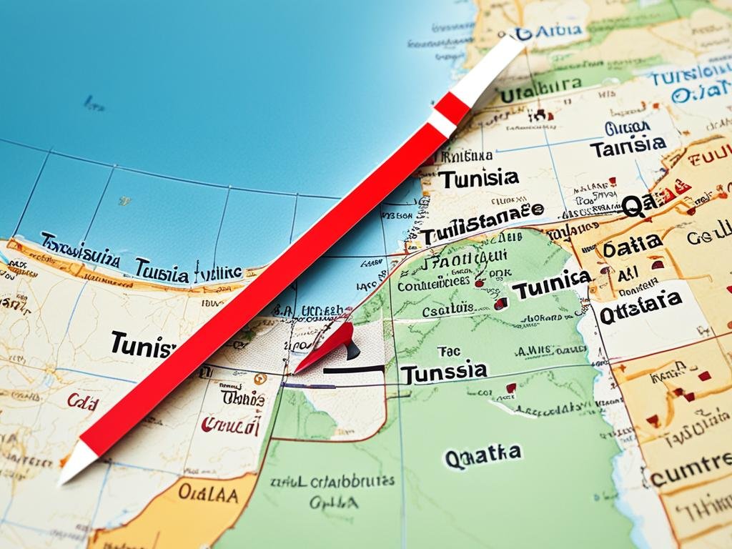 Tunisia Qatar distance in miles