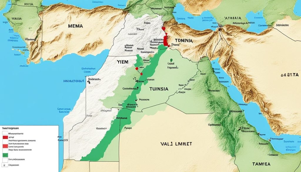 proximity of Yemen to Tunisia