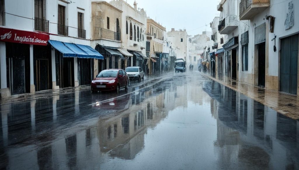 February rainfall in Tunisia